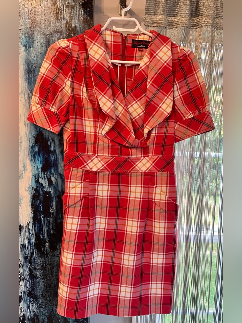 Royal Scottish Weekend Plaid Mini Dress in Red & White Size 165/88A Like New